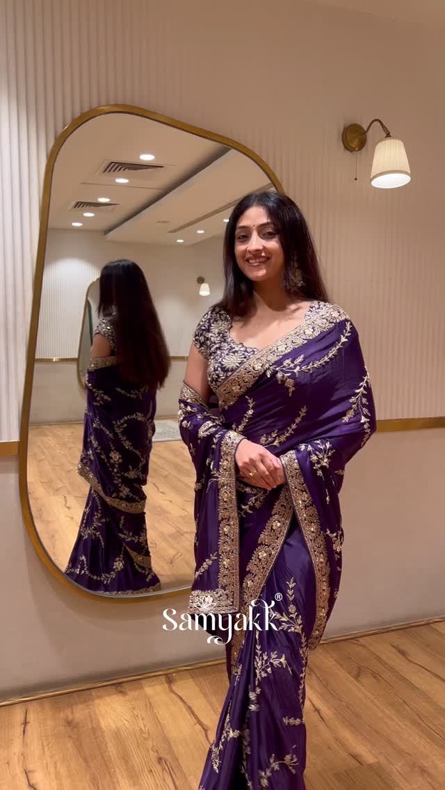 Dark Blue Designer Saree with Readymade Blouse | Luxurious Drape & Modern Elegance ✨