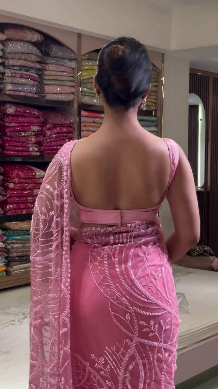 ✨ Drape Yourself in Luxury – Handcrafted Designer Net Saree Collection for Unforgettable Elegance - Image 6