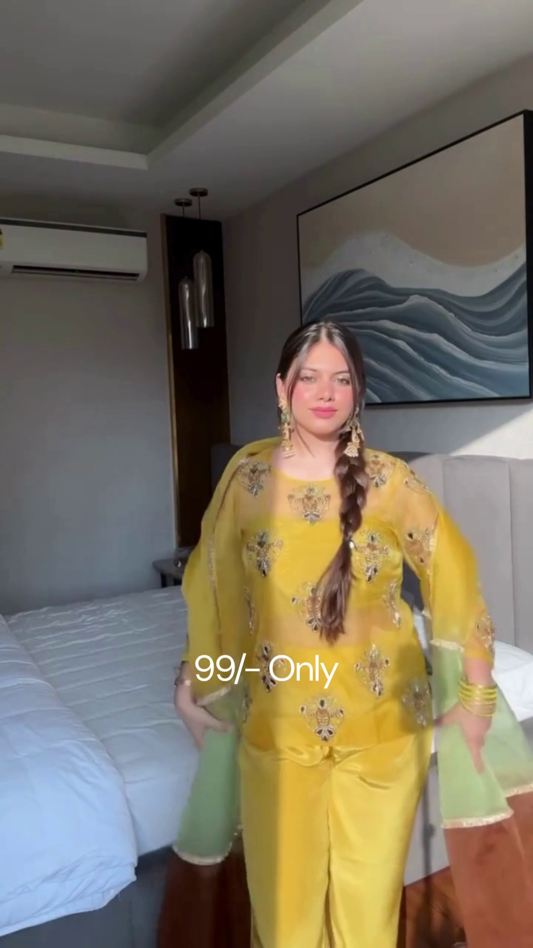 🌼 Elegant Women’s Yellow Embroidered Top with Palazzo & Dupatta Set – Festive Ethnic Ensemble - Image 5