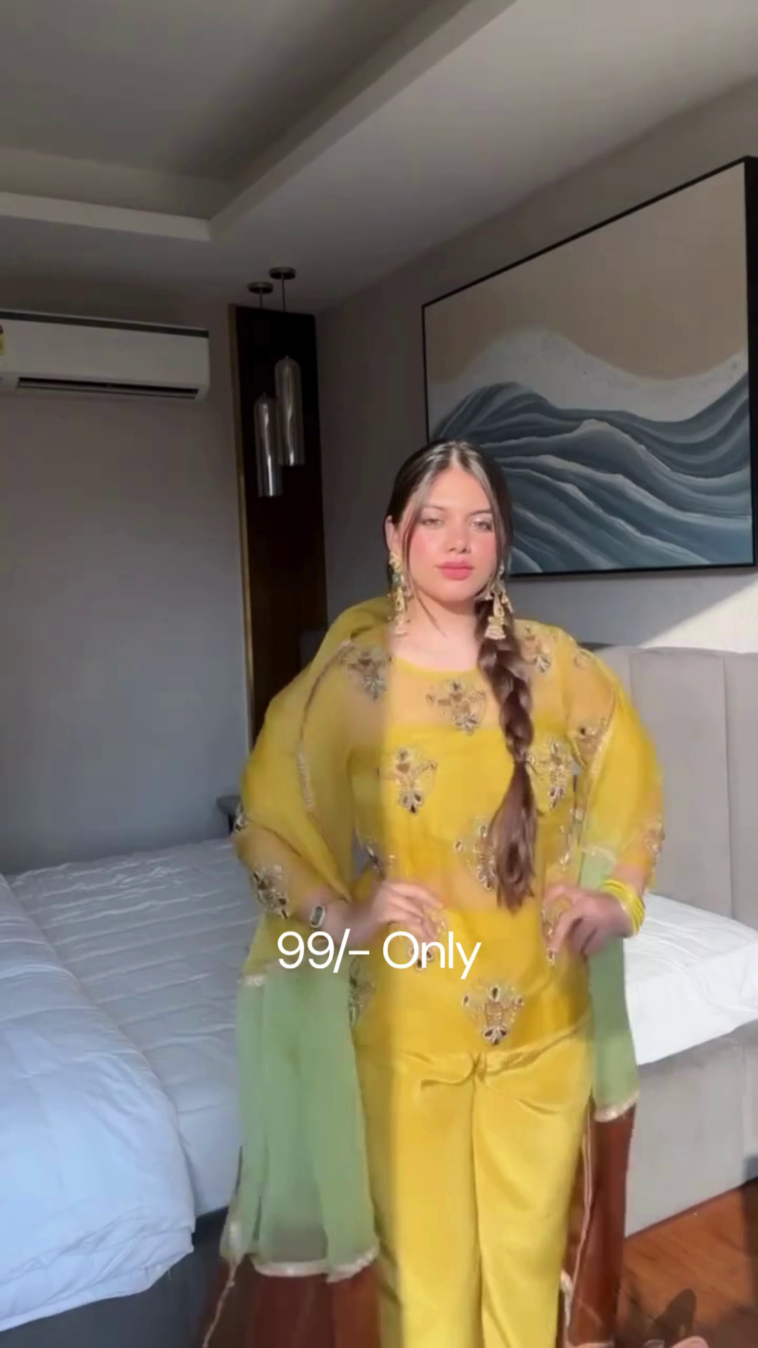 🌼 Elegant Women’s Yellow Embroidered Top with Palazzo & Dupatta Set – Festive Ethnic Ensemble - Image 4