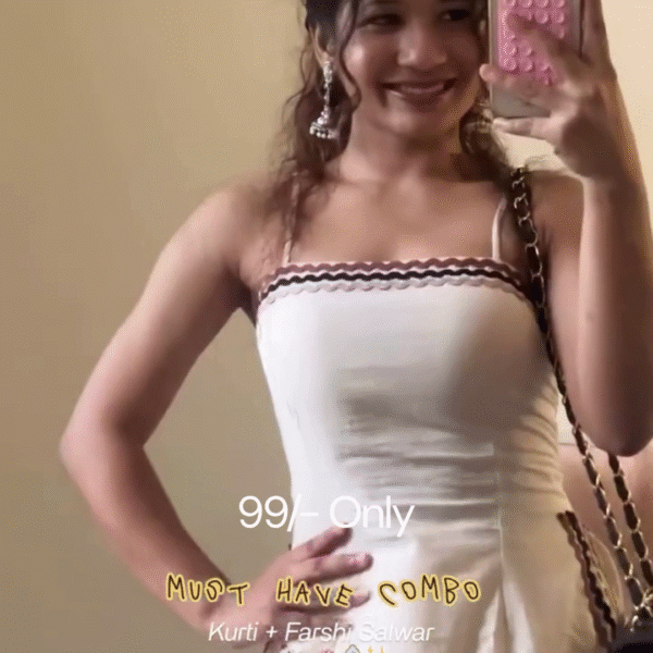 🌸 Must-Have Combo: Elegant Kurti with Farshi Salwar – Grace Meets Timeless Tradition