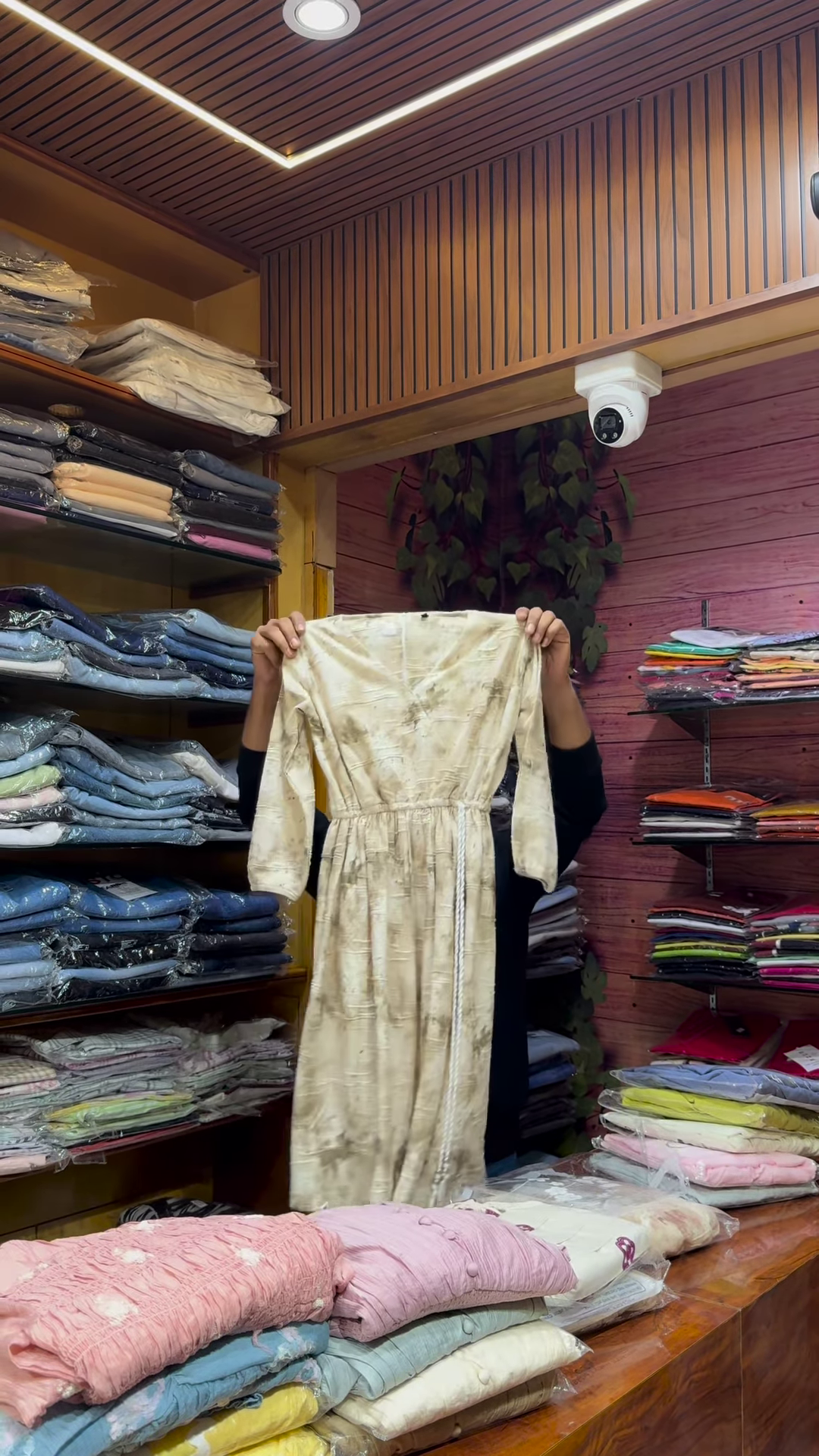 Black Floral Printed Button-Front Dress with Long Sleeves for Women - Image 7