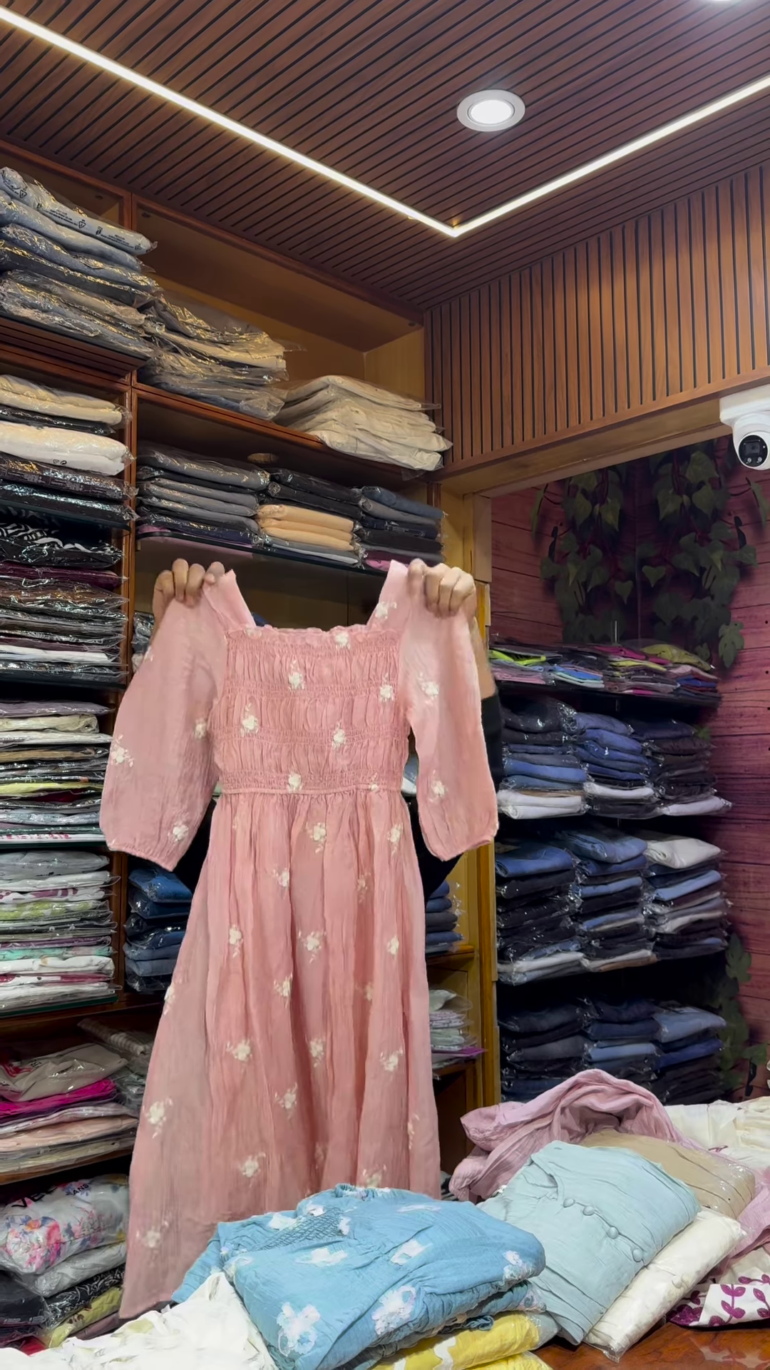 Black Floral Printed Button-Front Dress with Long Sleeves for Women - Image 4