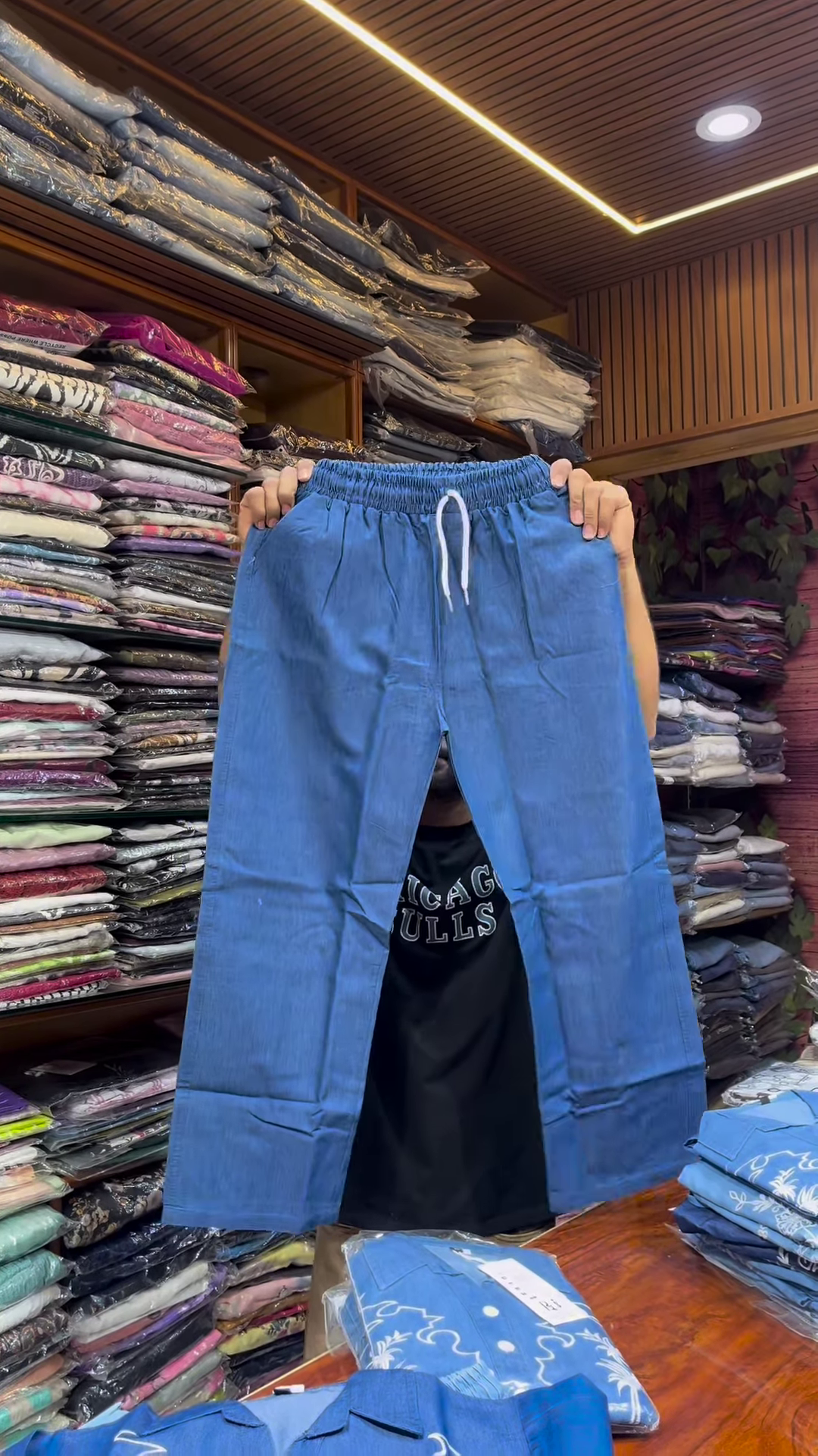 Light Blue Long-Sleeve Shirt with White Floral Embroidery and Button-Front Closure - Image 8