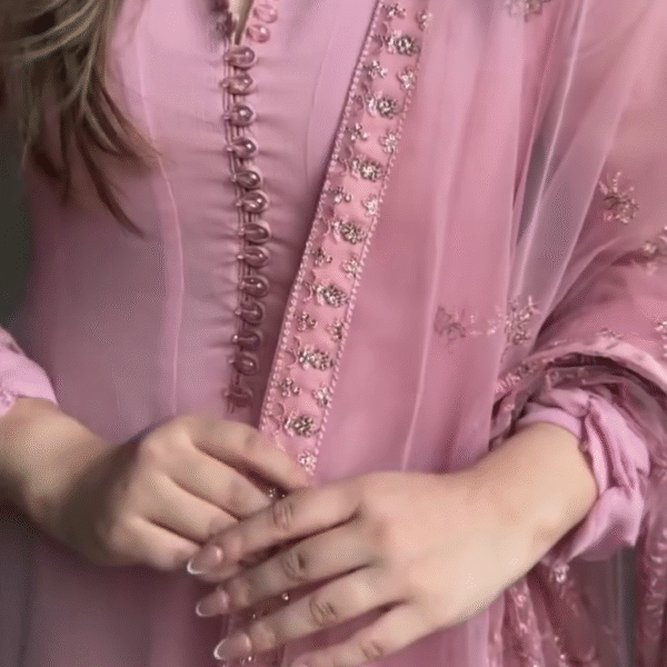 Women’s Ethnic Motifs Embroidered V-Neck Kurta with Trousers & Dupatta 🌸