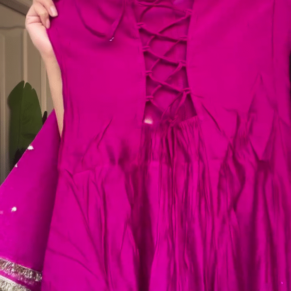 Festive Wear Fits – Part 12 | Fuchsia Lace-Up Anarkali Kurta 💫