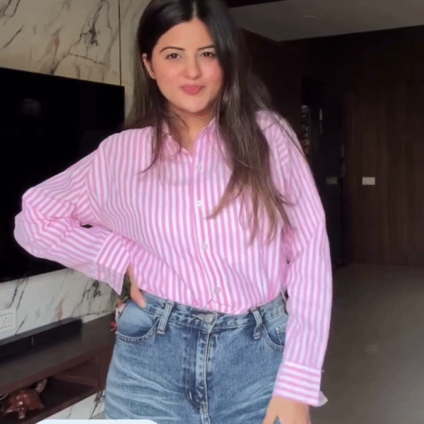 Women’s Oversized Striped Casual Shirt | Relaxed Fit & Trendy Style 💫