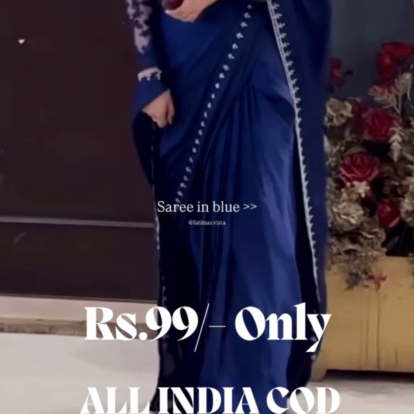 Elegant Silk Stitched Saree with Moonlight Blouse | Premium Designer Saree Available in All Sizes & Colors ✨