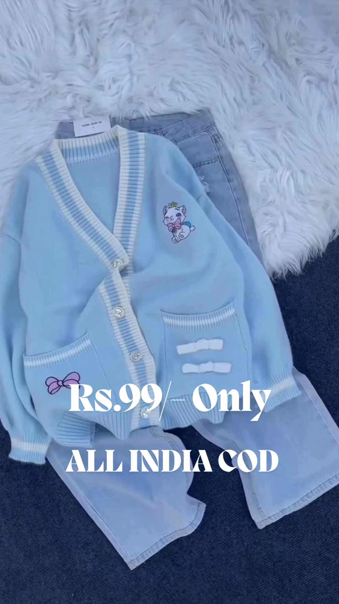 Cute Cartoon Embroidered Knitted Cardigan | Cozy Bow-Detail Sweater for Trendy Korean-Inspired Winter Looks 💖✨ - Image 5