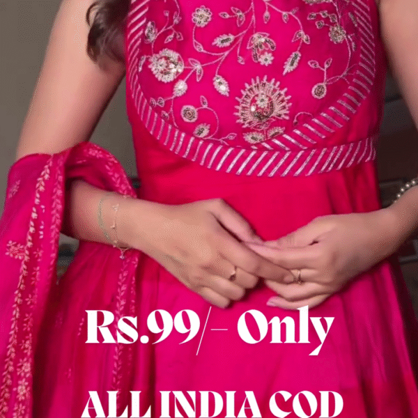 Embroidered Anarkali Kurta, Bottom & Dupatta Set | Elegant Festive Ethnic Wear for Women – Grace Redefined 💫