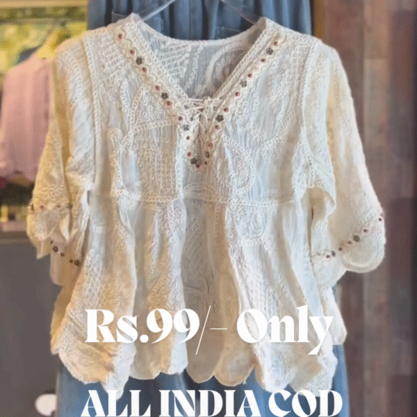 Boho-Chic Embroidered Lace Blouse with Tassel Shorts | Summer Trend 2025