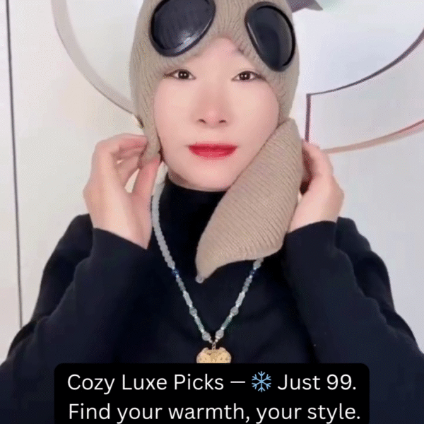 Unisex Fleece Goggles Beanie + Face Mask | Winter Warm Hat Set