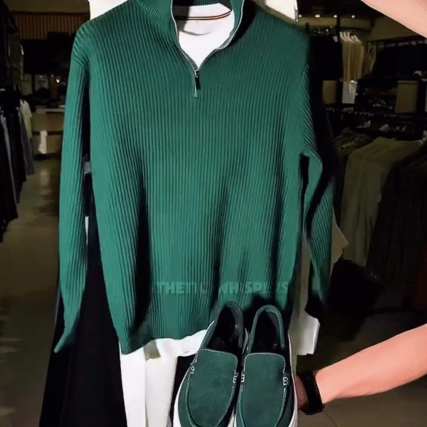 Korean Style Essentials Combo – Trendy Sweater, Slim-Fit Pants & Classic Shoes at Just Rs. 335/-