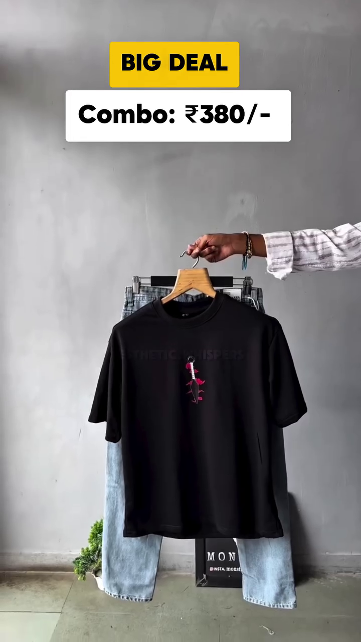 π₯ Big Deal Combo: Anime Printed Oversized T-Shirt + Straight-Fit Jeans | Compliment-Ready Look π₯ - Image 12