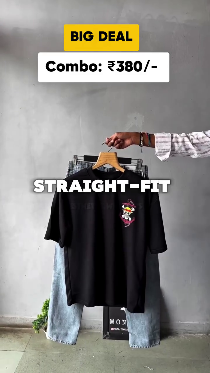 π₯ Big Deal Combo: Anime Printed Oversized T-Shirt + Straight-Fit Jeans | Compliment-Ready Look π₯ - Image 7