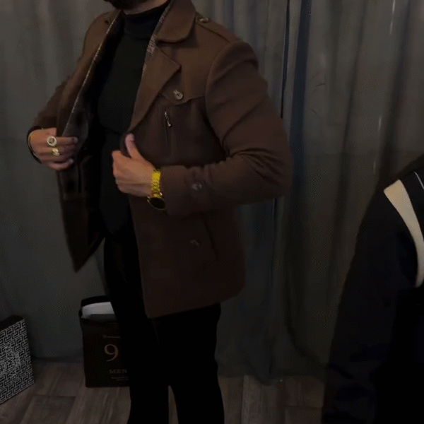 Urban Luxe Wedding Combo – Modern Elegance with a Sharp Brown Jacket, Ribbed Zip Polo, Slim Pants & Classic Sneakers