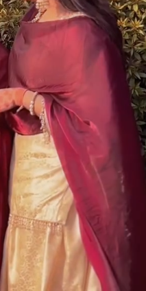 🌸✨ Timeless Elegance: Cream Embroidered Kurta Set with Maroon Sheer Silk Dupatta ✨🌸 - Image 2