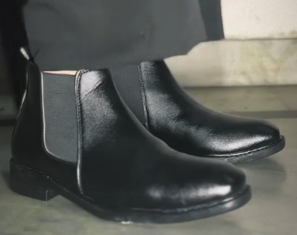 π€β¨ Louis Stitch Jet Black Mid-Top Ankle Slip-On Chelsea Boots β Effortless Style & Comfort β¨π€ - Image 2