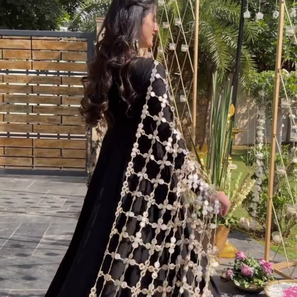 Crepe Mystic Black Anarkali Suit Set – Elegance Redefined for Every Occasion