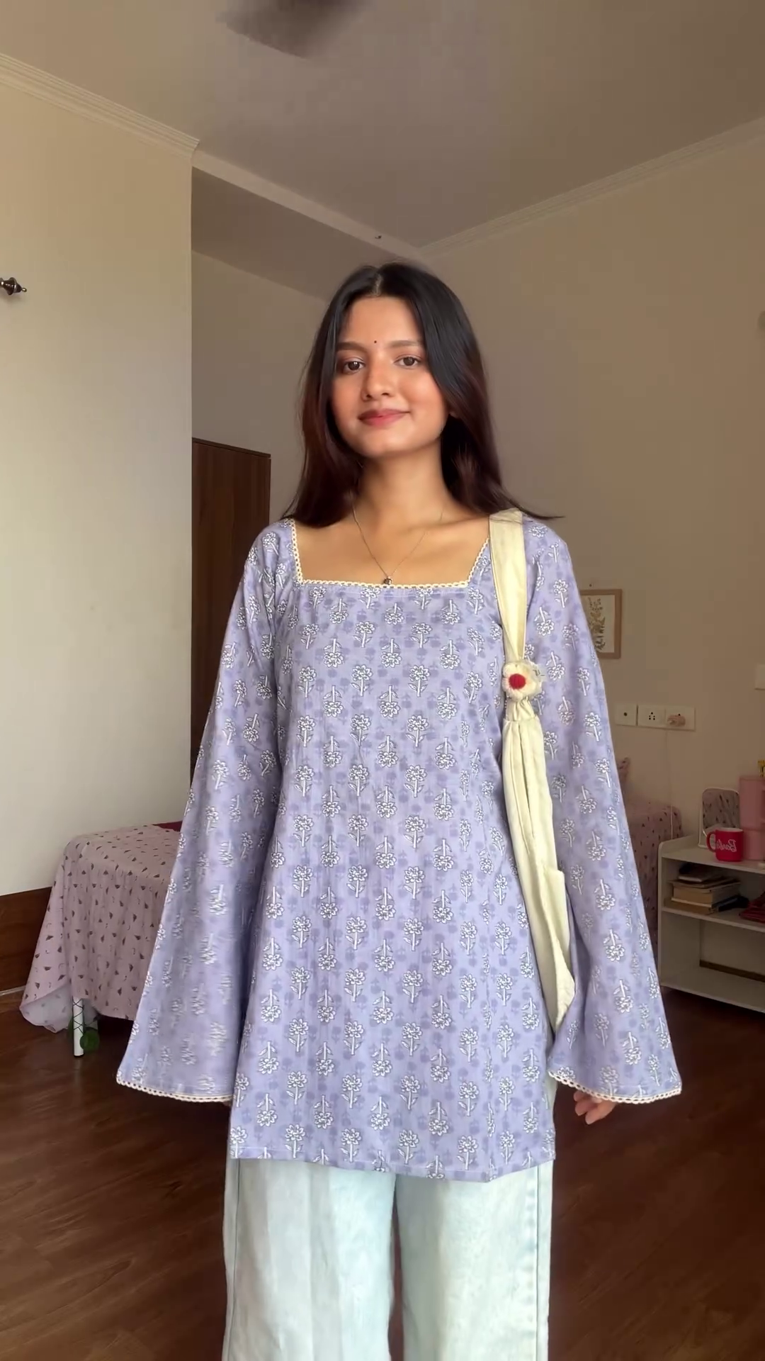 New Stylish Printed Cotton Long Sleeve Women’s Kurti – Effortless Style & Comfort