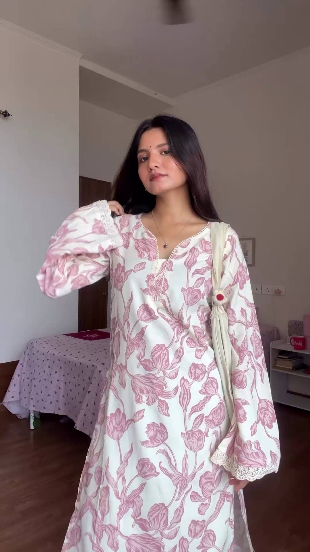 New Stylish Printed Cotton Long Sleeve Women’s Kurti – Effortless Style & Comfort - Image 4