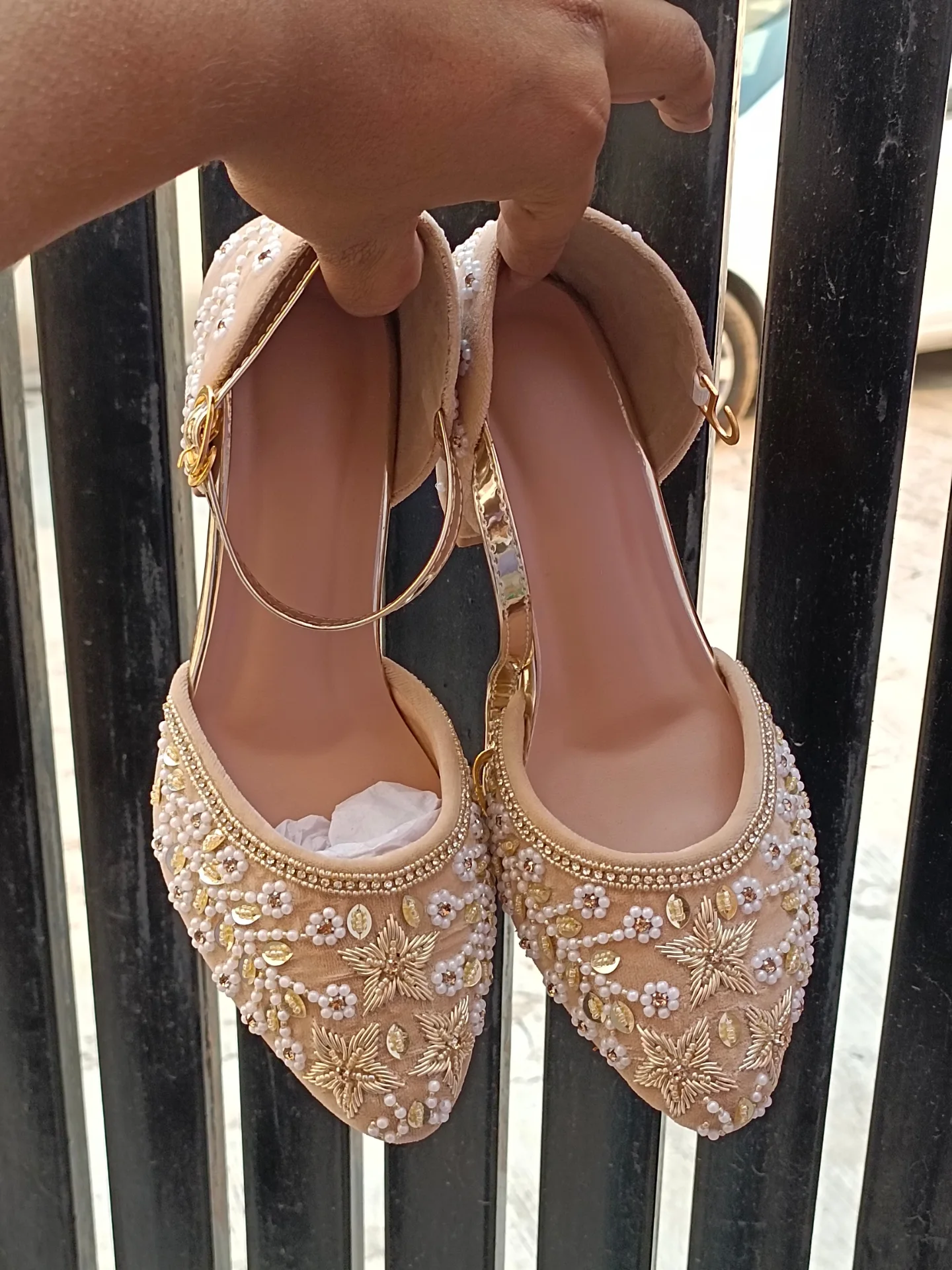 Red Embroidered Velvet Block Heel Sandals β Elegant Statement Footwear π β¨ - Image 12