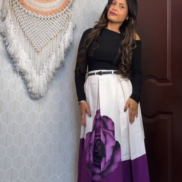 👗 DressBerry Printed Cotton Midi A-Line Skirt – Fresh, Flowy & Effortlessly Chic 🌸