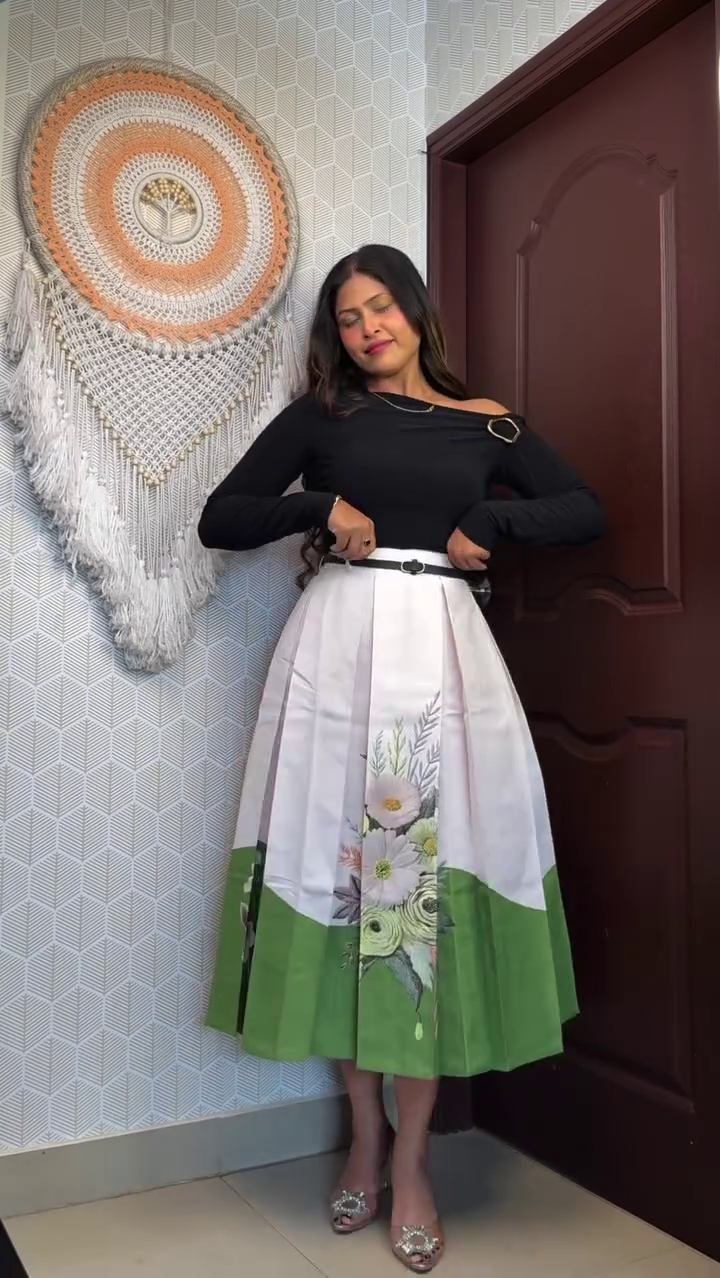 π DressBerry Printed Cotton Midi A-Line Skirt β Fresh, Flowy & Effortlessly Chic πΈ - Image 4