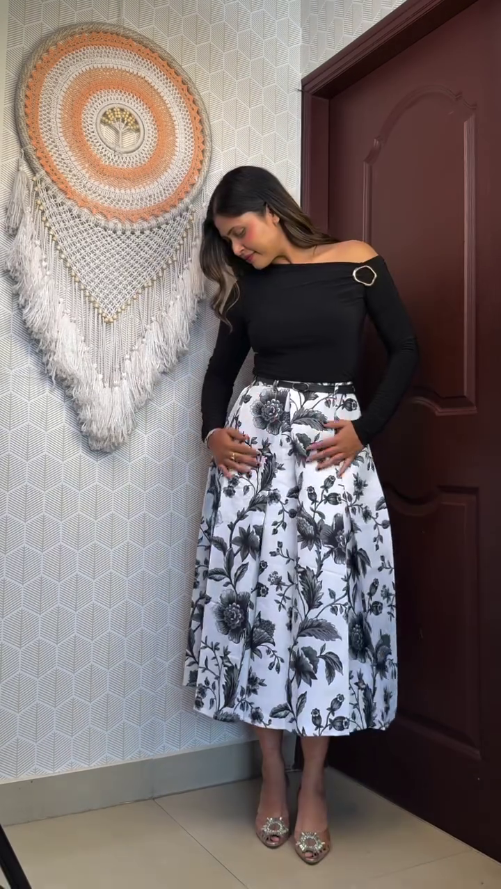 π DressBerry Printed Cotton Midi A-Line Skirt β Fresh, Flowy & Effortlessly Chic πΈ - Image 3