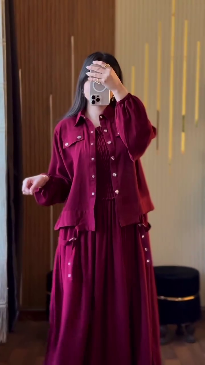 Elegant Statement: Button-Style Smockie Coat Maxi Dress πβ¨ - Image 2