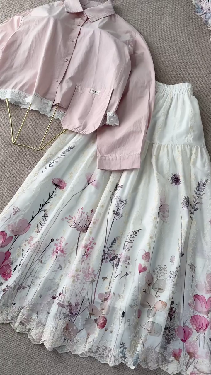 πΈ Mint Blossom Lace Hem Co-Ord Set πΈ - Image 4