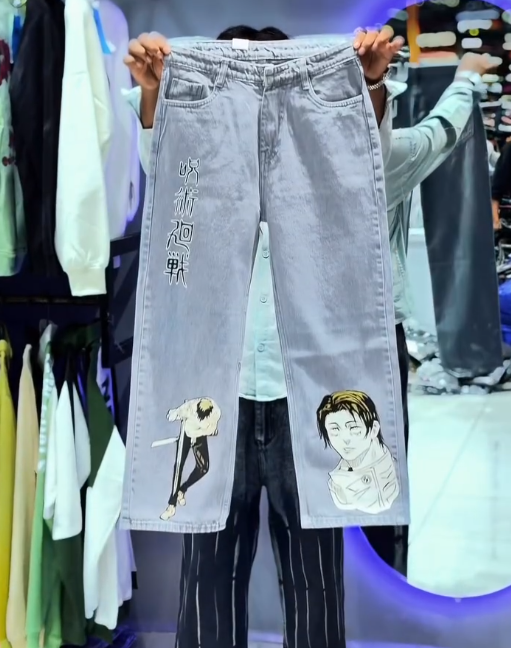 π Make a Bold Statement with Light-Wash Graphic Jeans π