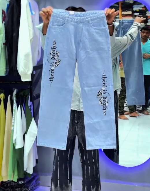 π Make a Bold Statement with Light-Wash Graphic Jeans π - Image 6