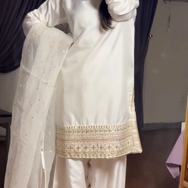 Elegant Farsi Salwar with Short Top and Dupatta – Traditional Grace with Modern Style ✨