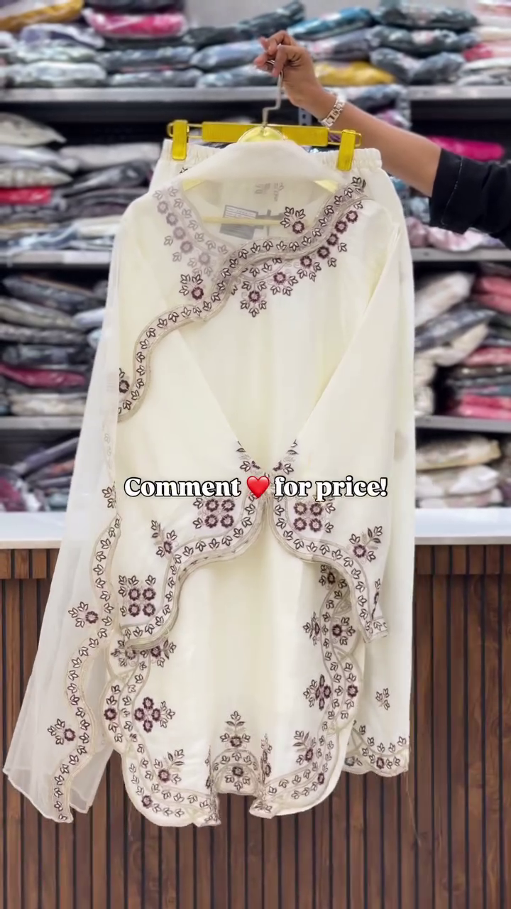 Elegant Rafacollection Pakistani Suit with Heavy Embroidery and Statement Bell Sleeves - Image 14