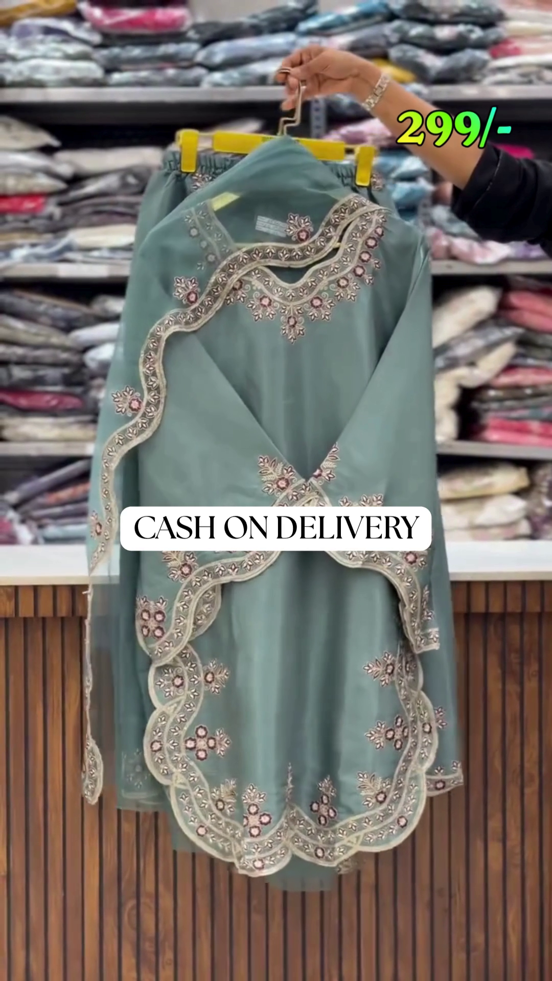 Elegant Rafacollection Pakistani Suit with Heavy Embroidery and Statement Bell Sleeves - Image 10