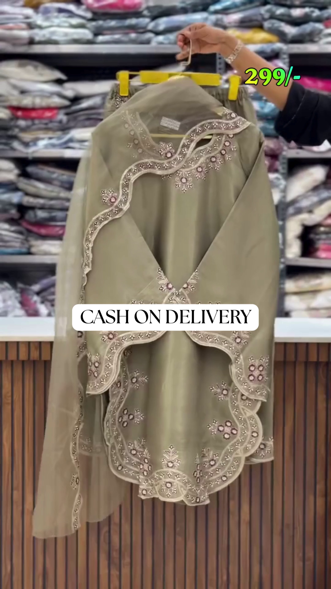 Elegant Rafacollection Pakistani Suit with Heavy Embroidery and Statement Bell Sleeves - Image 6