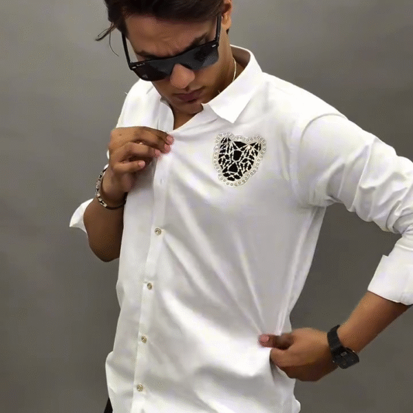 “Timeless Elegance: Classic White Designer Shirt for Effortless Sophistication” 🤍👔✨